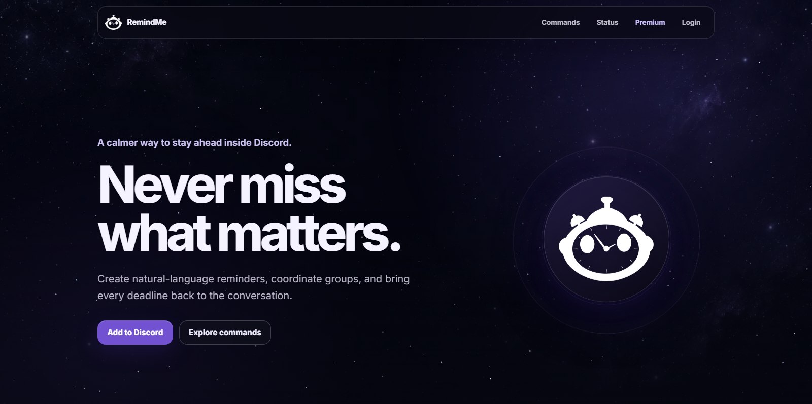 RemindMe — Producto SaaS · Bot de Discord y web app